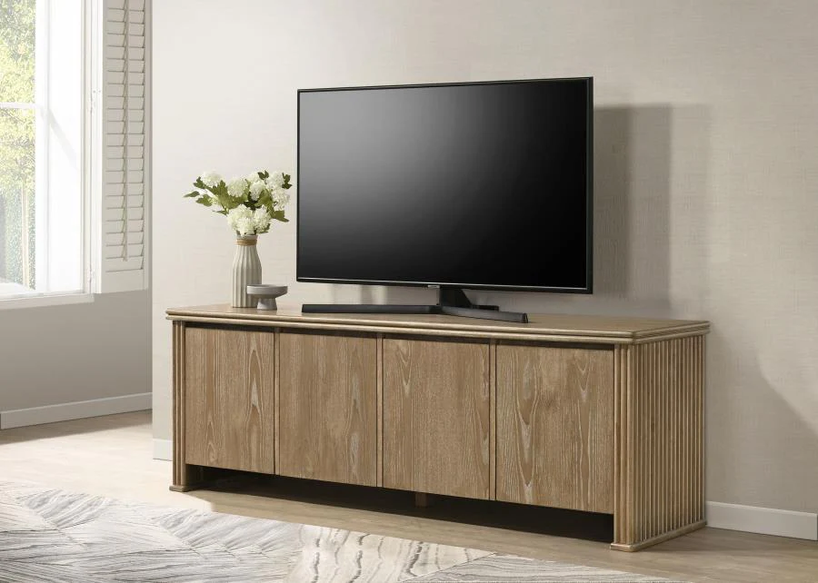 Adina - 70" TV Stand Media Console - Distressed Light Brown - Image 2