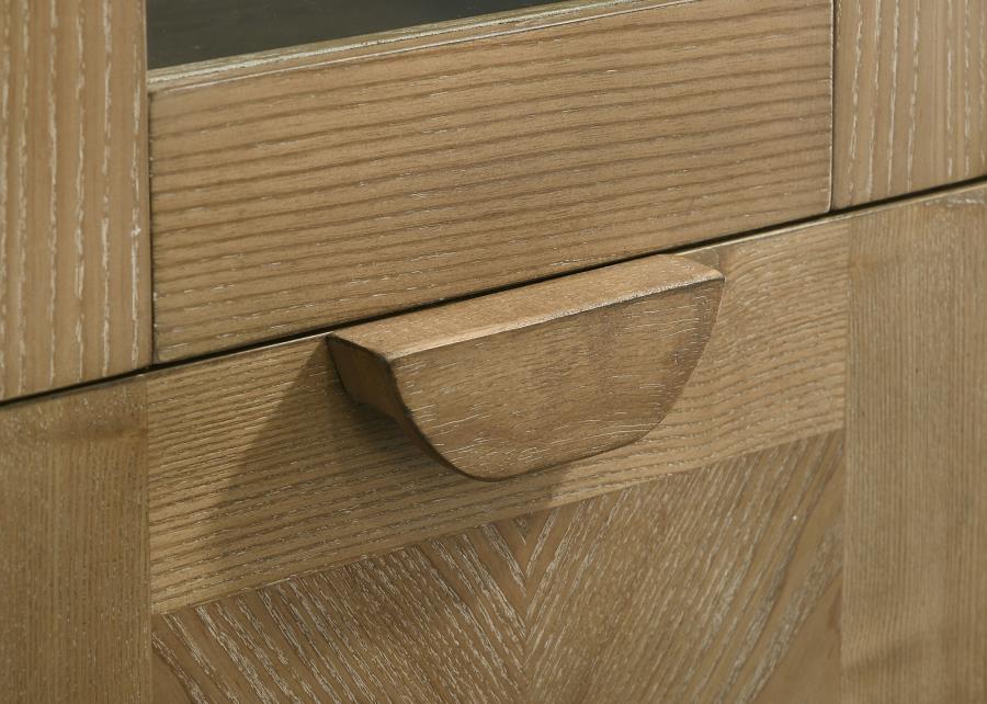 Adina - Tall Display Cabinet - Distressed Light Brown - Image 13
