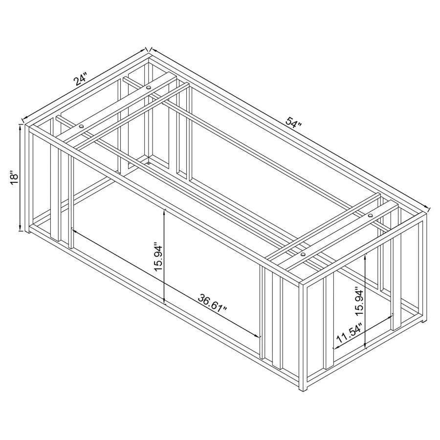 Adri - Rectangular Glass Top Coffee Table - Image 7