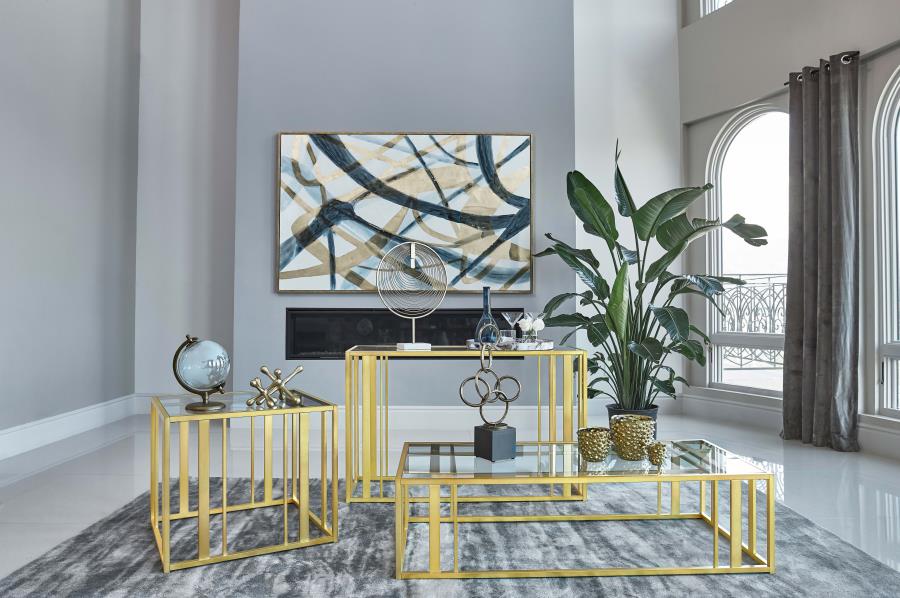 Adri - Rectangular Glass Top Coffee Table - Image 8