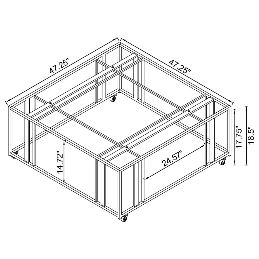 Adri - Square Glass Top Coffee Table With Casters - Image 13