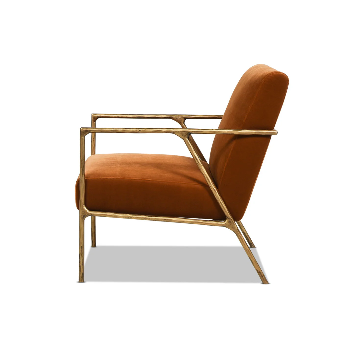 Aerin - Hammered Brass Upholstered Accent Arm Chair - Image 11