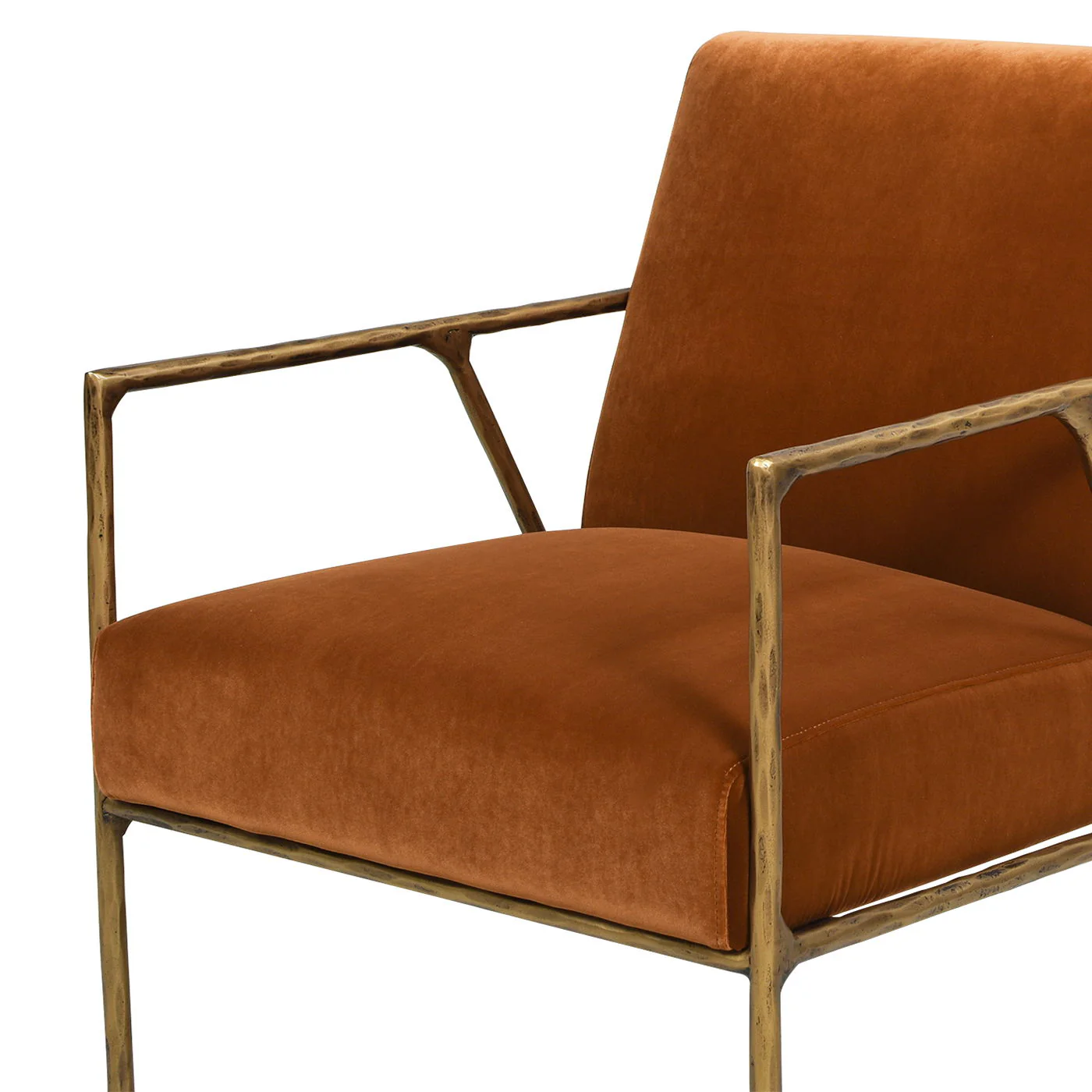 Aerin - Hammered Brass Upholstered Accent Arm Chair - Image 16