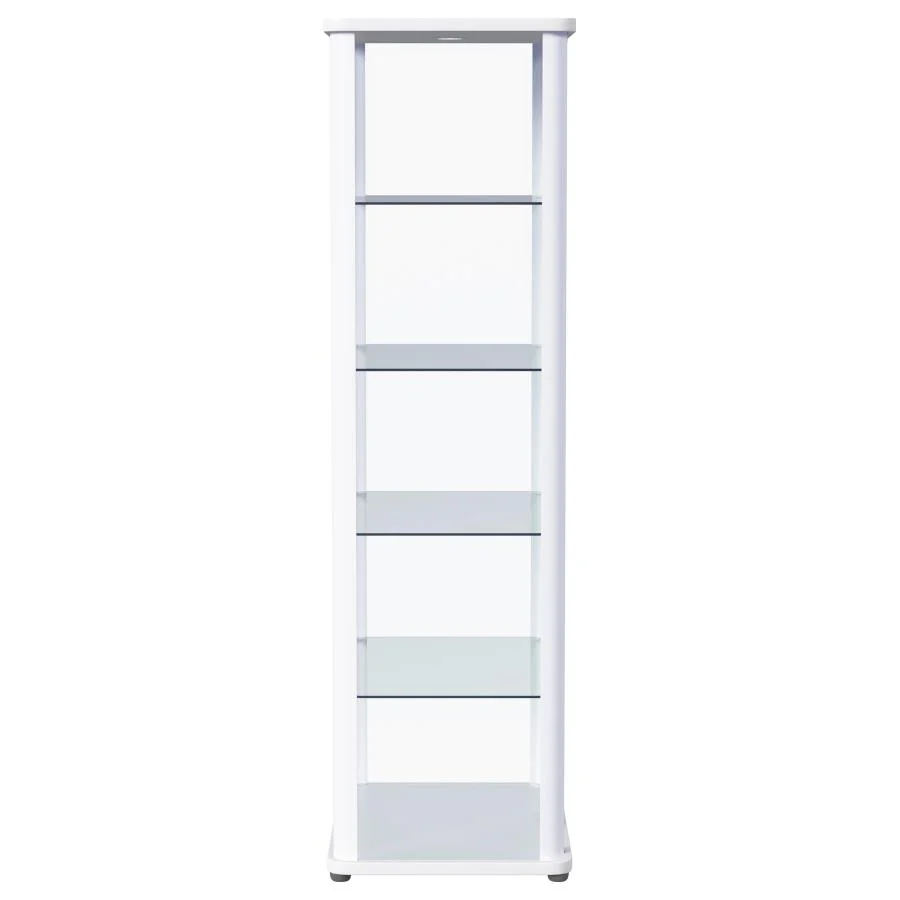 Aero - 5-Shelf Display Curio Cabinet With Led Lighting - Image 22