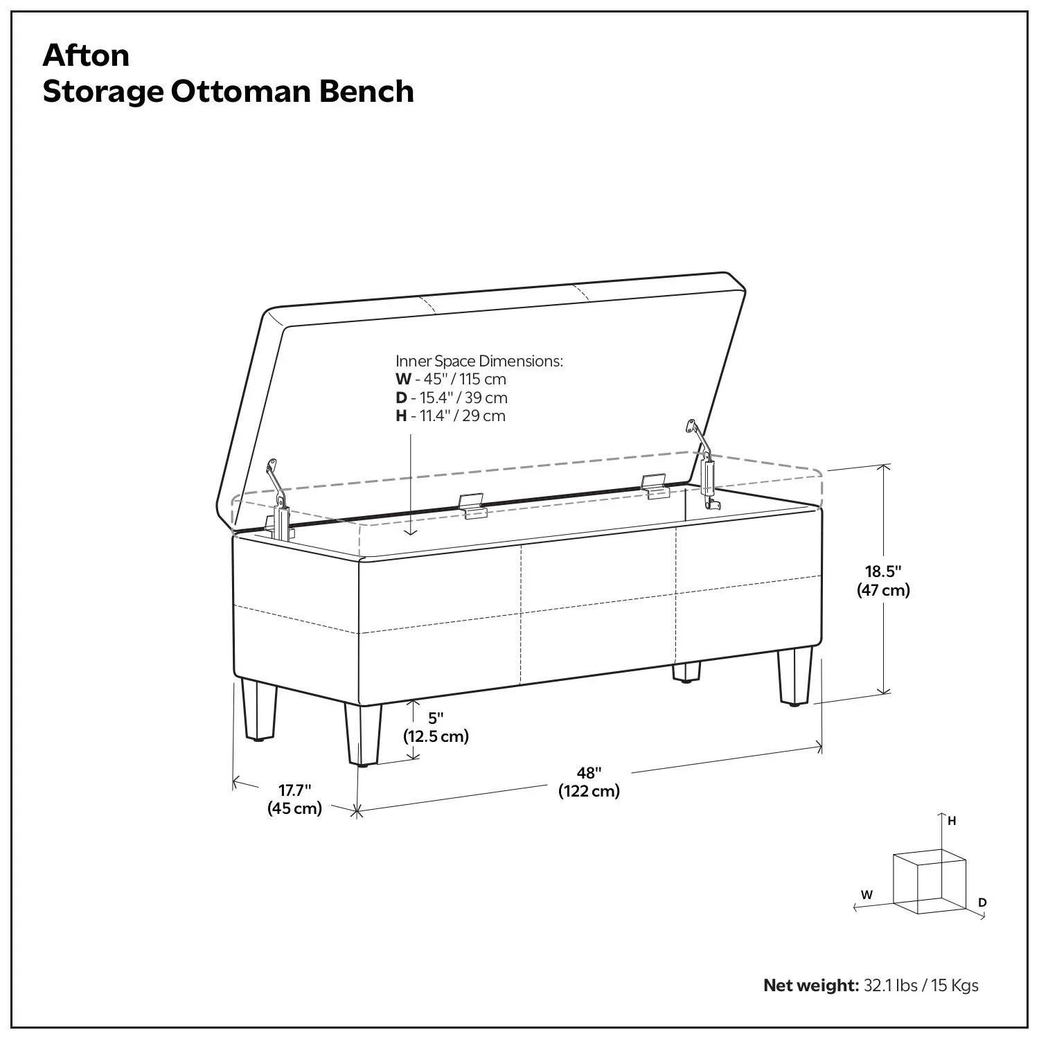 Afton - Large Storage Ottoman Bench - Image 8