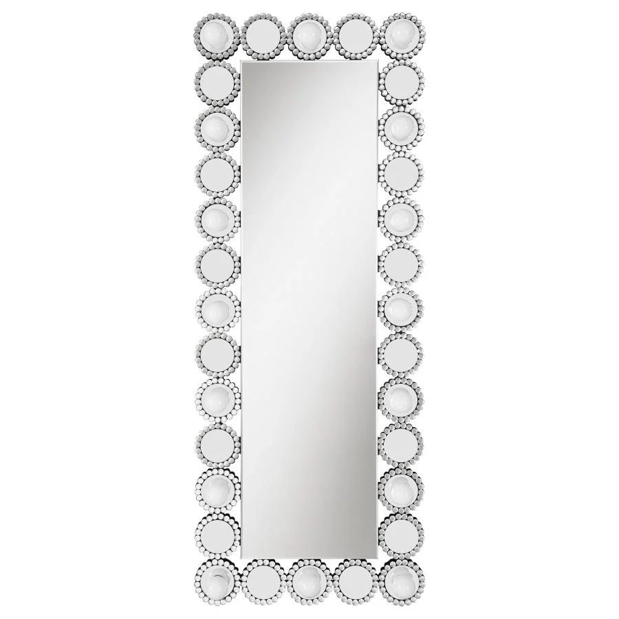 Aghes 24 x 62 Inch Wall Mirror with Lighting Silver - Image 10