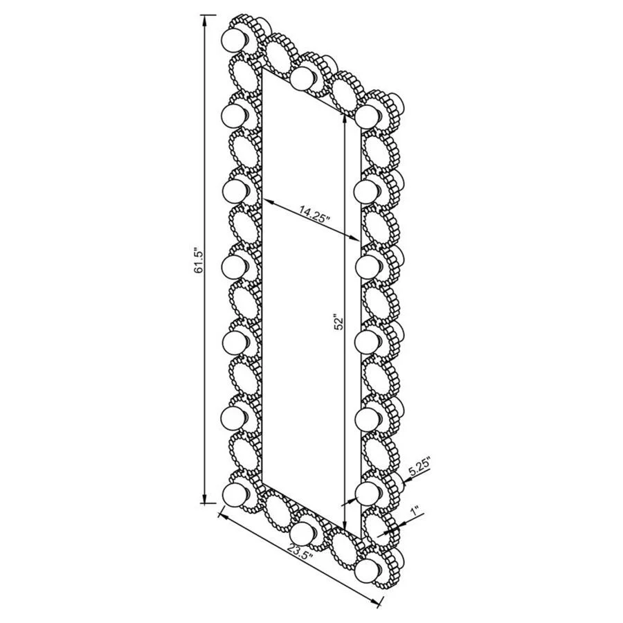 Aghes 24 x 62 Inch Wall Mirror with Lighting Silver - Image 15