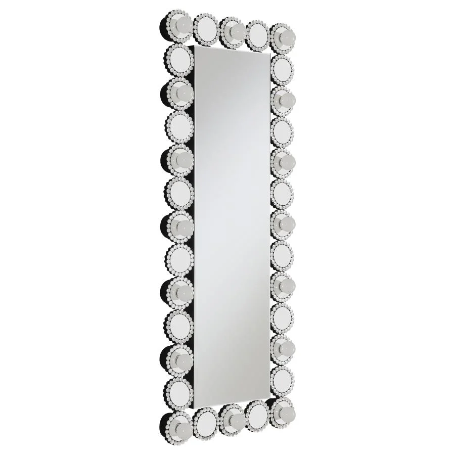 Aghes 24 x 62 Inch Wall Mirror with Lighting Silver - Image 16