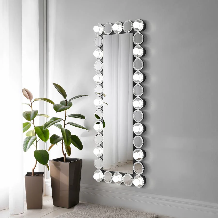 Aghes 24 x 62 Inch Wall Mirror with Lighting Silver - Image 8