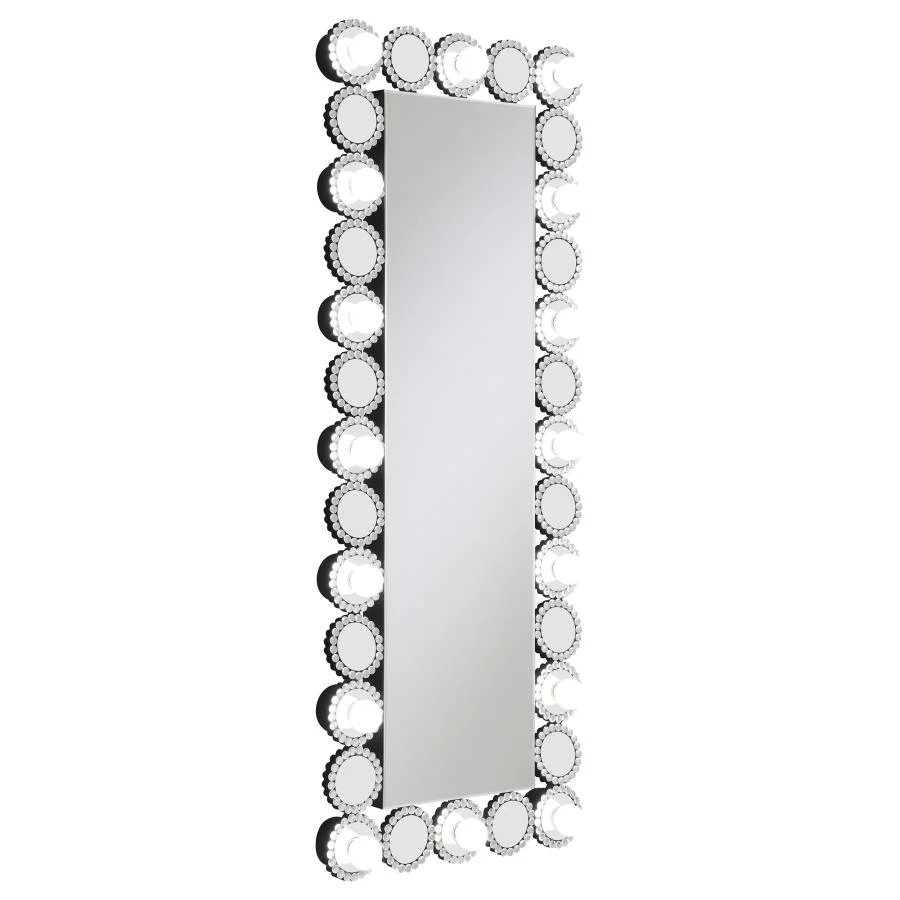 Aghes 24 x 62 Inch Wall Mirror with Lighting Silver - Image 9