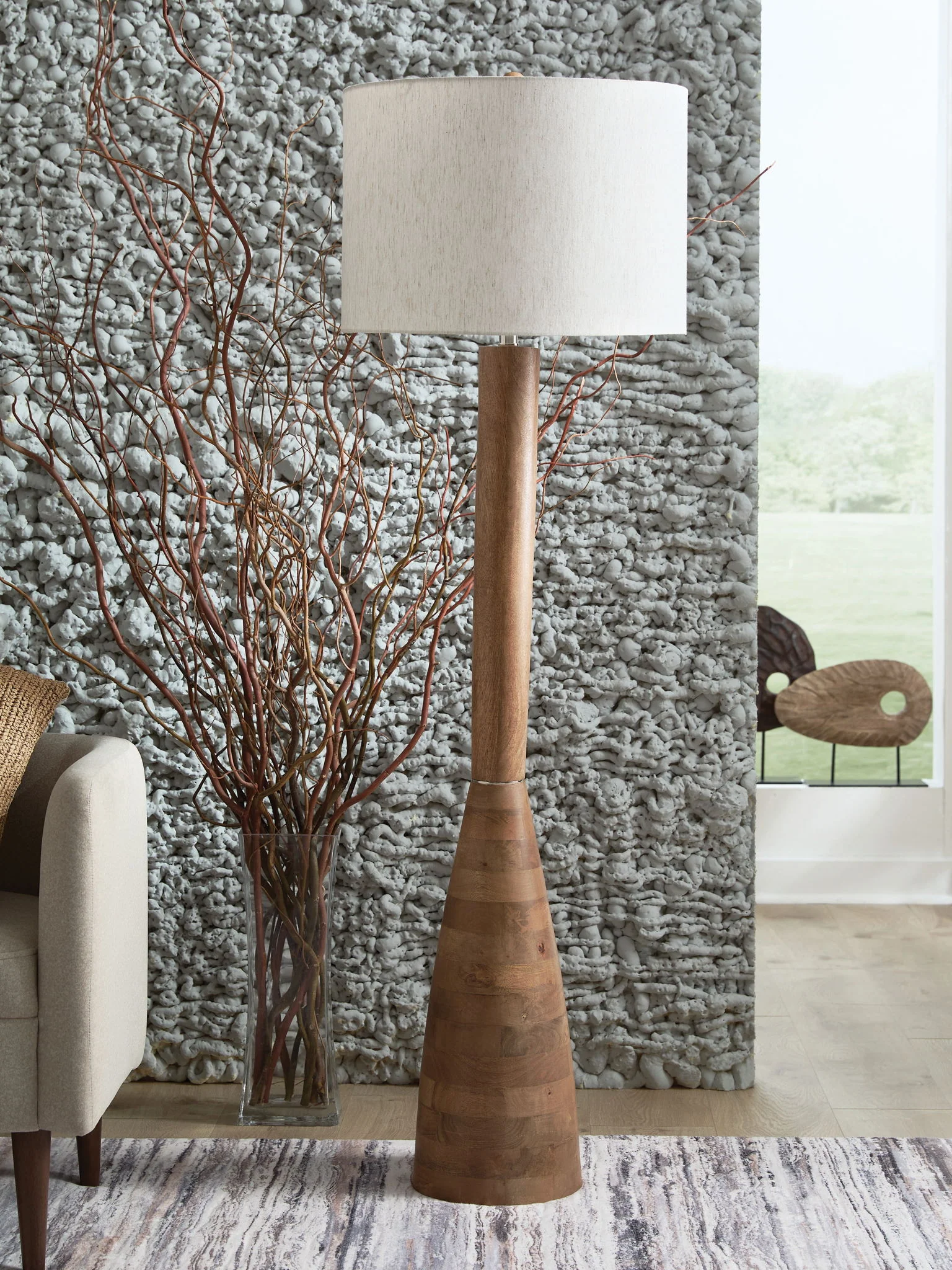Ailsa - Wood Floor Lamp - Natural Brown - Image 4