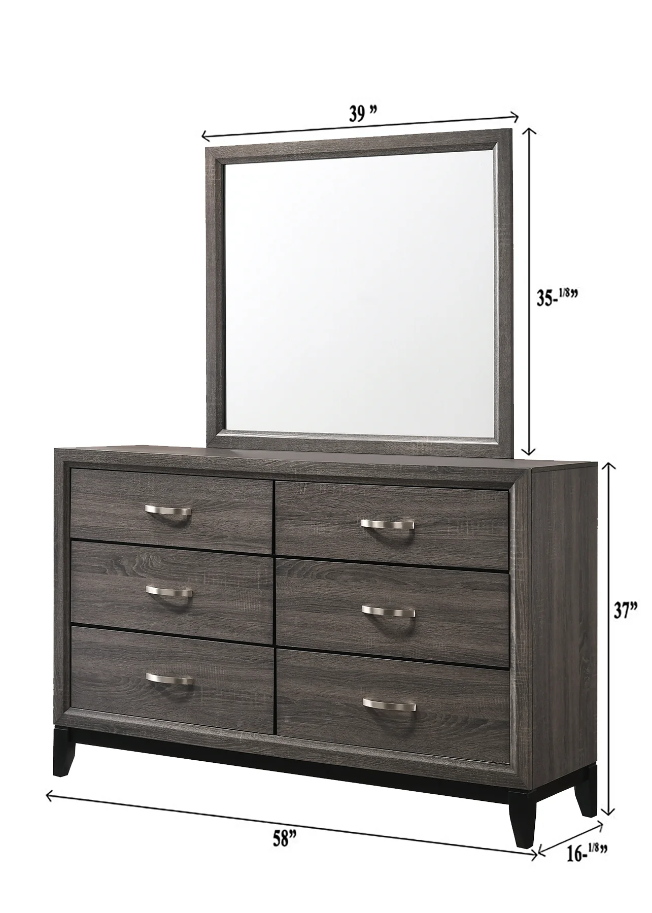 Akerson Dresser Mirror Grey - Image 2
