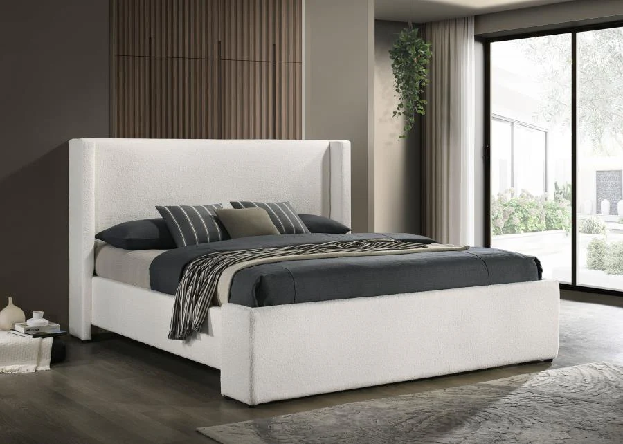 Alamosa - Boucle Upholstered Wingback Bed - Image 4