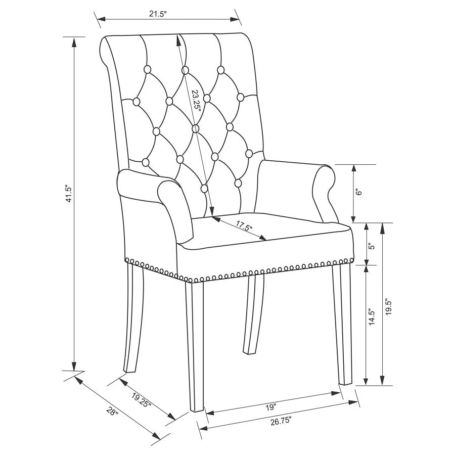 Alana Fabric Upholstered Dining Arm Chair Beige - Image 12