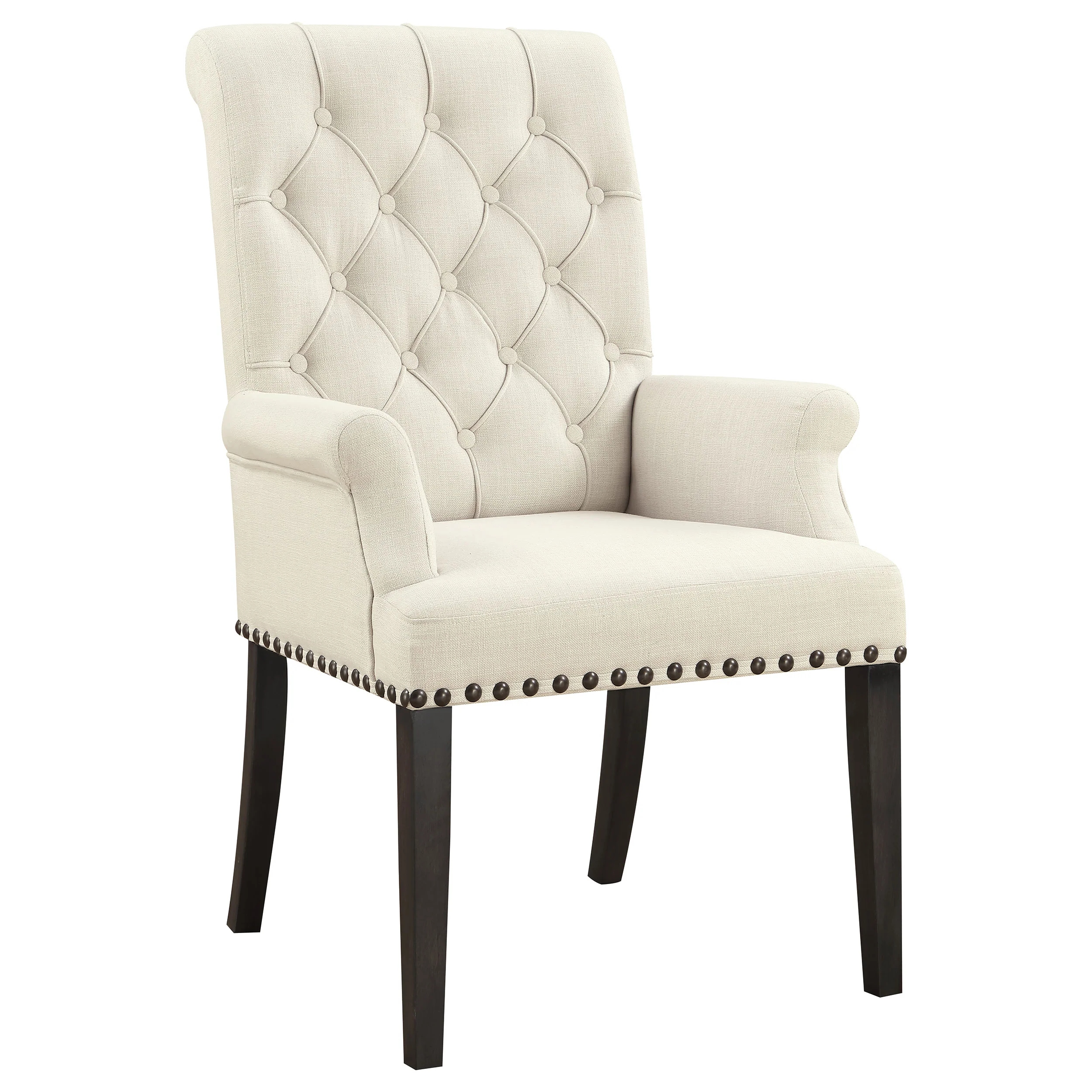 Alana Fabric Upholstered Dining Arm Chair Beige - Image 14