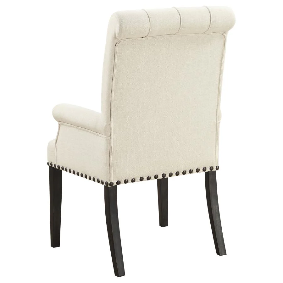 Alana Fabric Upholstered Dining Arm Chair Beige - Image 5