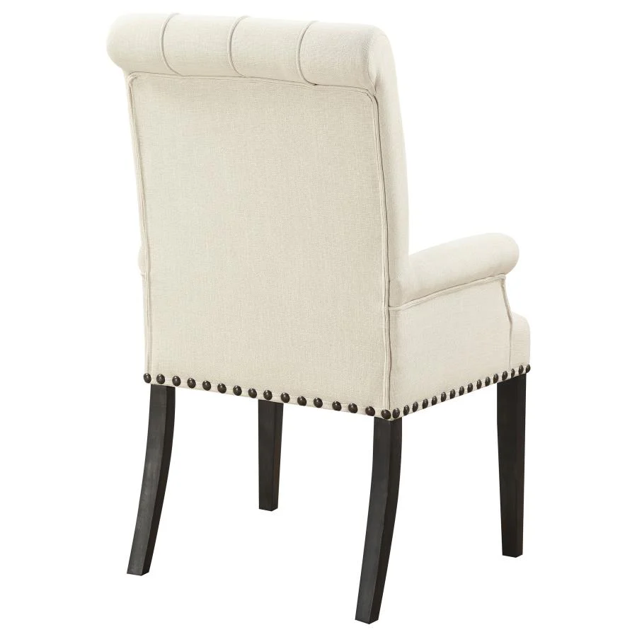 Alana Fabric Upholstered Dining Arm Chair Beige - Image 6