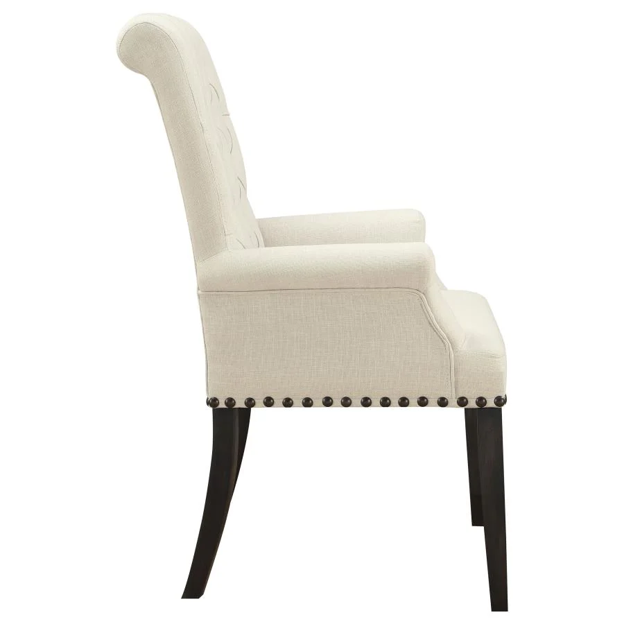 Alana Fabric Upholstered Dining Arm Chair Beige - Image 7