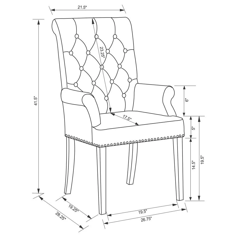 Alana - Upholstered Dining Arm Chair - Image 24