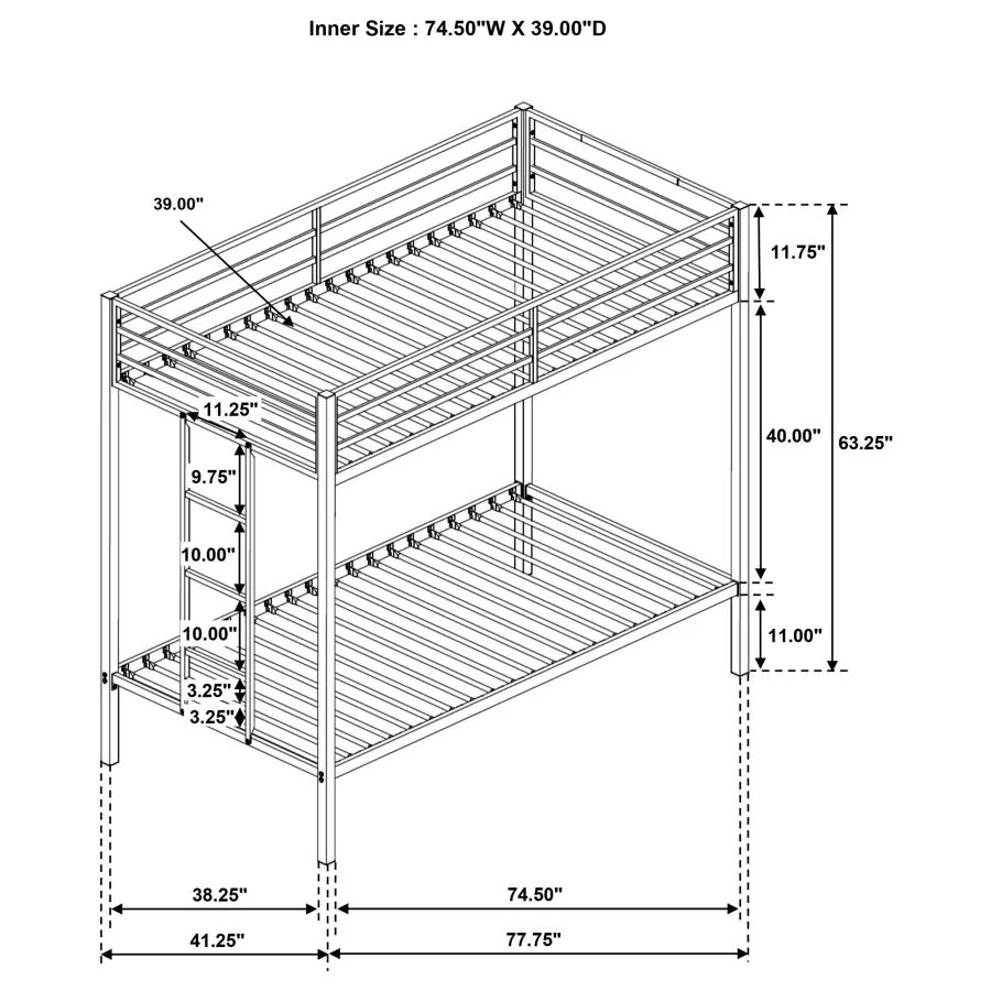 Alevera - Metal Bunk Bed With Ladder - Image 25