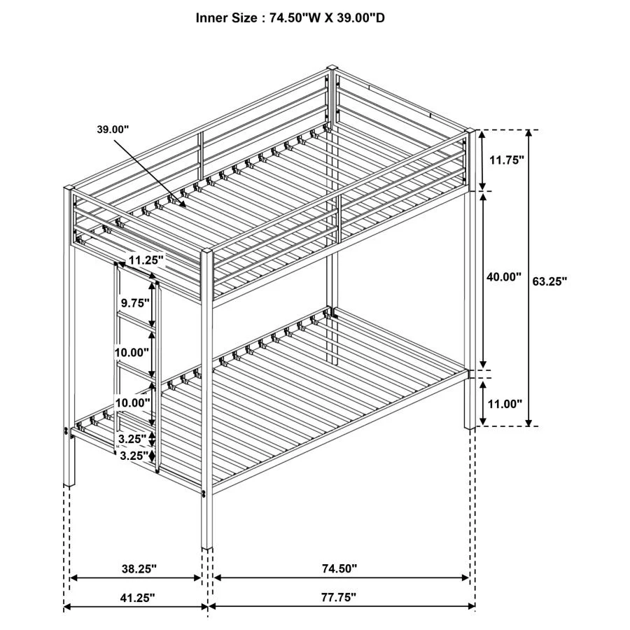 Alevera - Metal Bunk Bed With Ladder - Image 26
