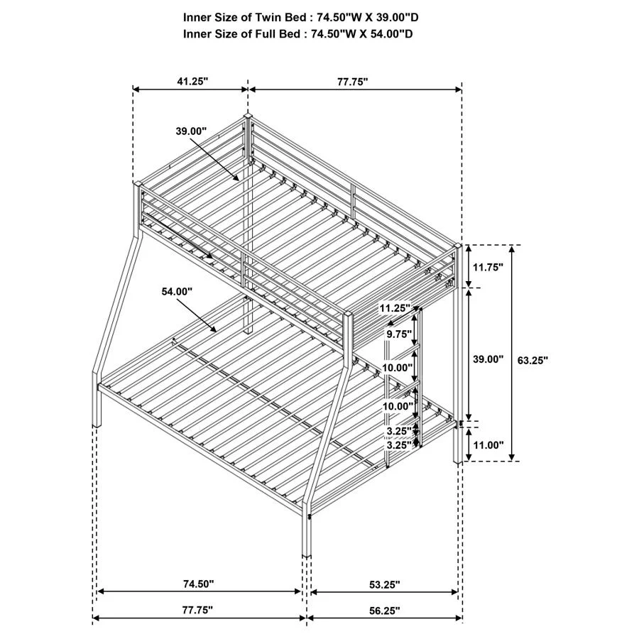 Alevera - Metal Bunk Bed With Ladder - Image 29