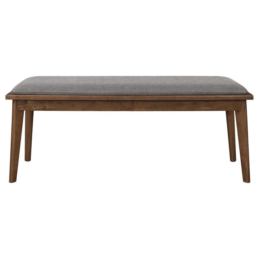 Alfredo - Upholstered Dining Bench - Gray And Natural Walnut - Image 3