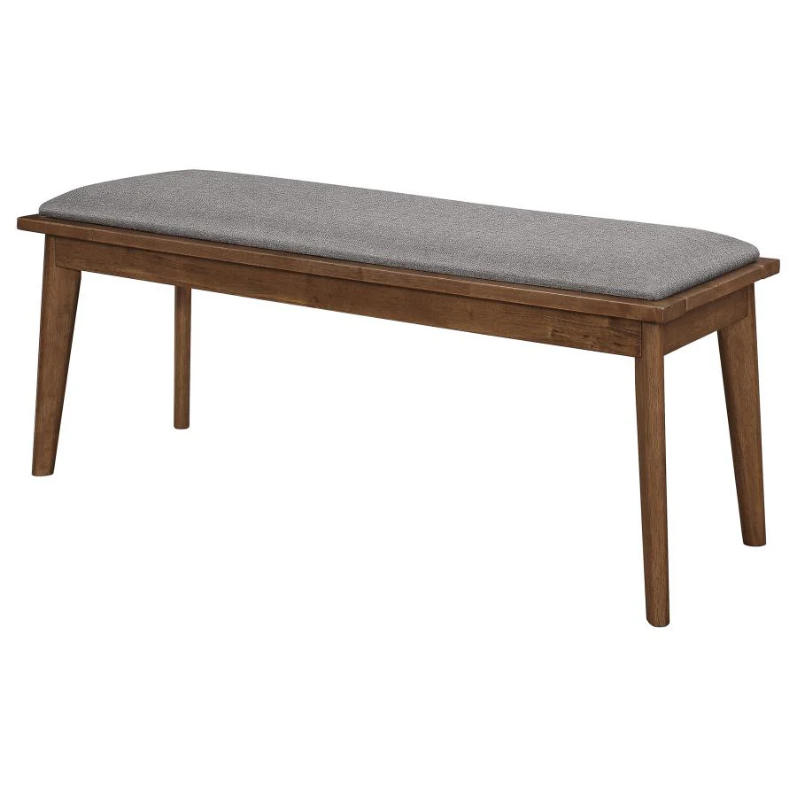 Alfredo - Upholstered Dining Bench - Gray And Natural Walnut - Image 4