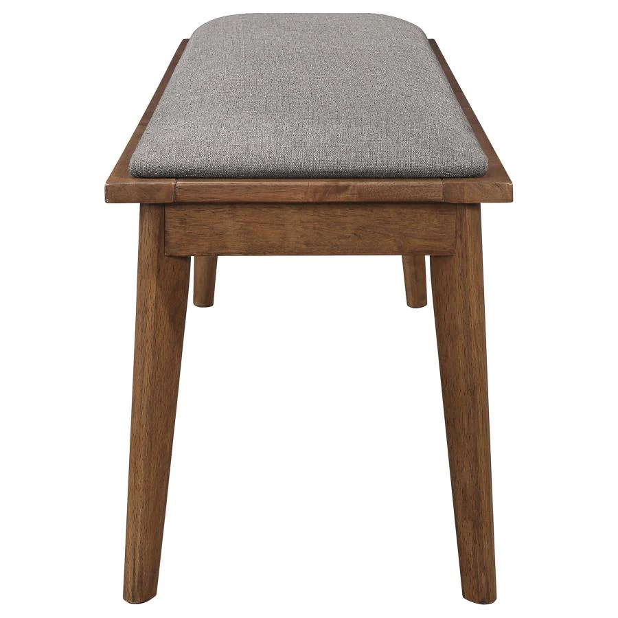 Alfredo - Upholstered Dining Bench - Gray And Natural Walnut - Image 5