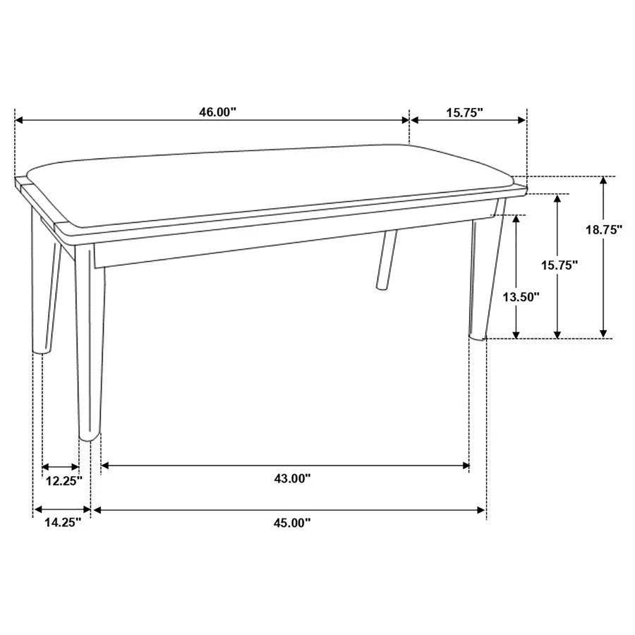 Alfredo - Upholstered Dining Bench - Gray And Natural Walnut - Image 9