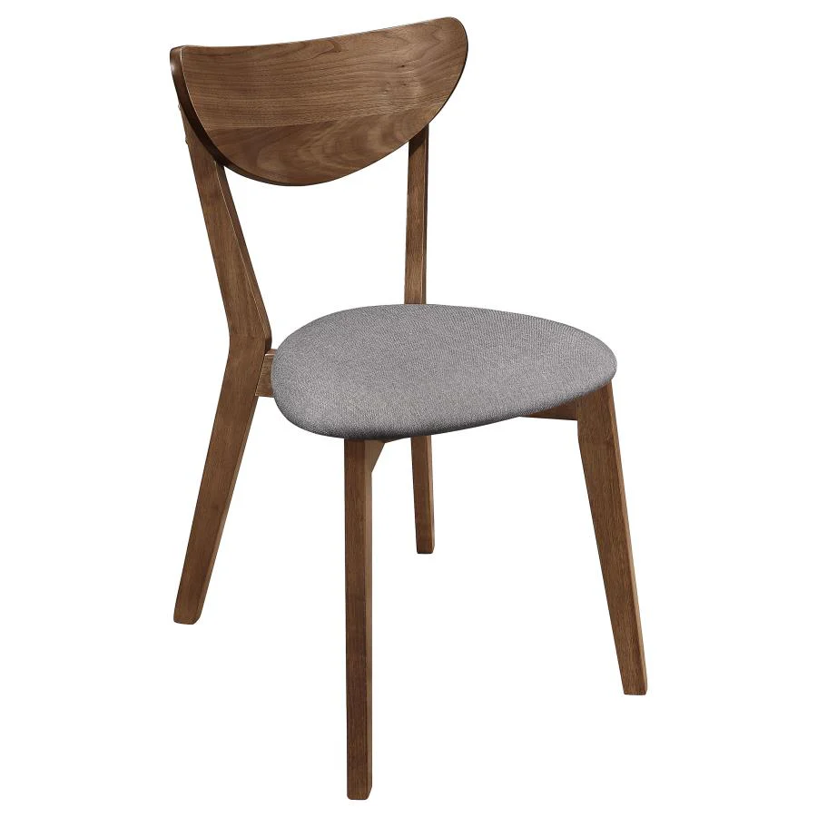 Alfredo - Dining Side Chair (Set of 2) - Gray And Natural Walnut - Image 3