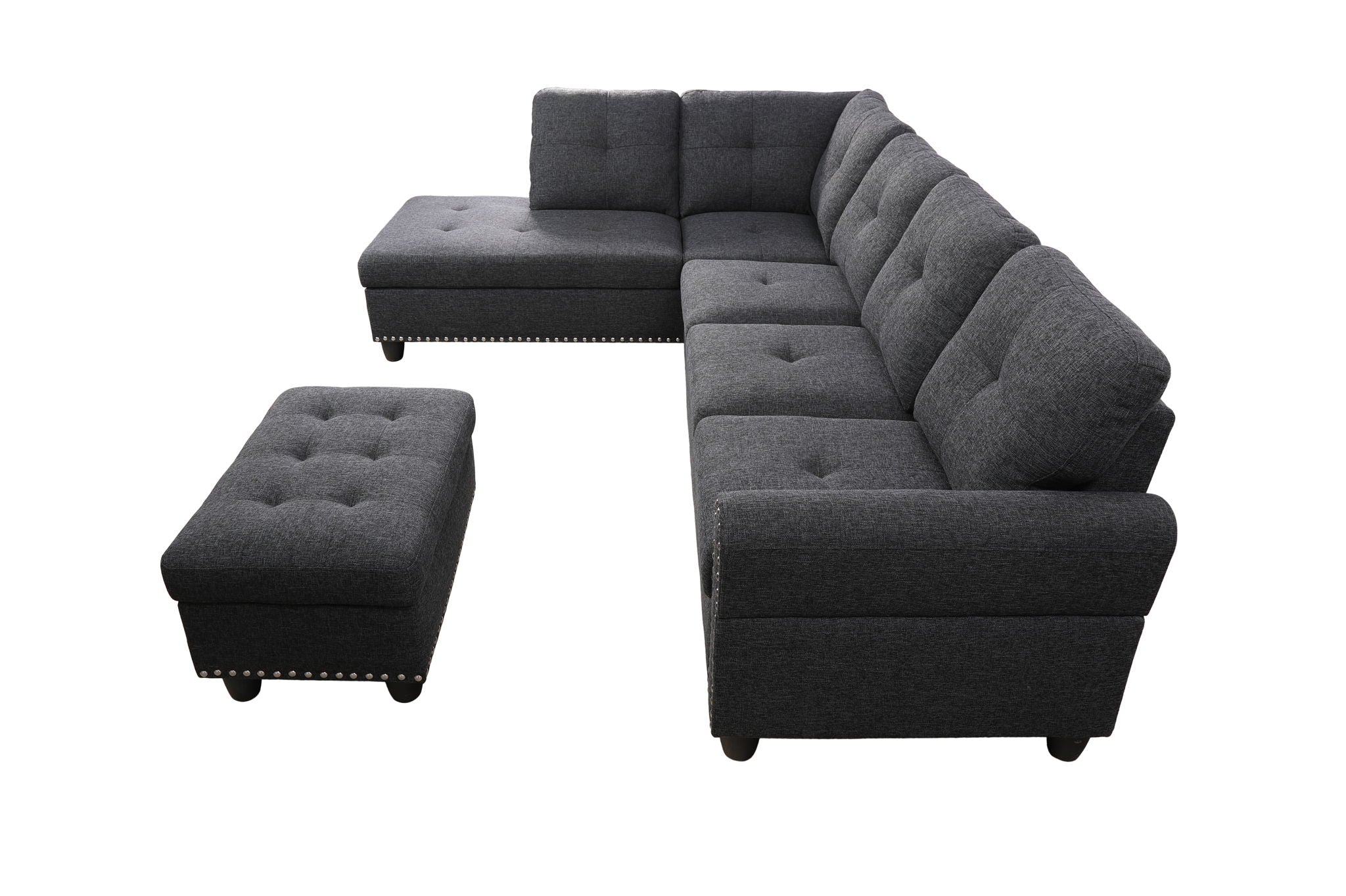 Alger - 98" Wide Left Hand Facing Sofa & Chaise With Ottoman - Image 16