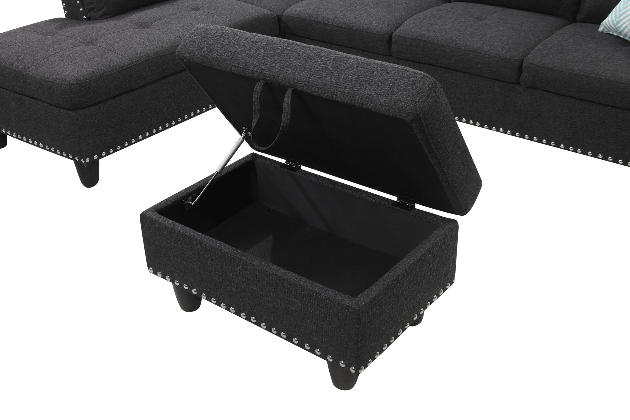 Alger - 98" Wide Left Hand Facing Sofa & Chaise With Ottoman - Image 4