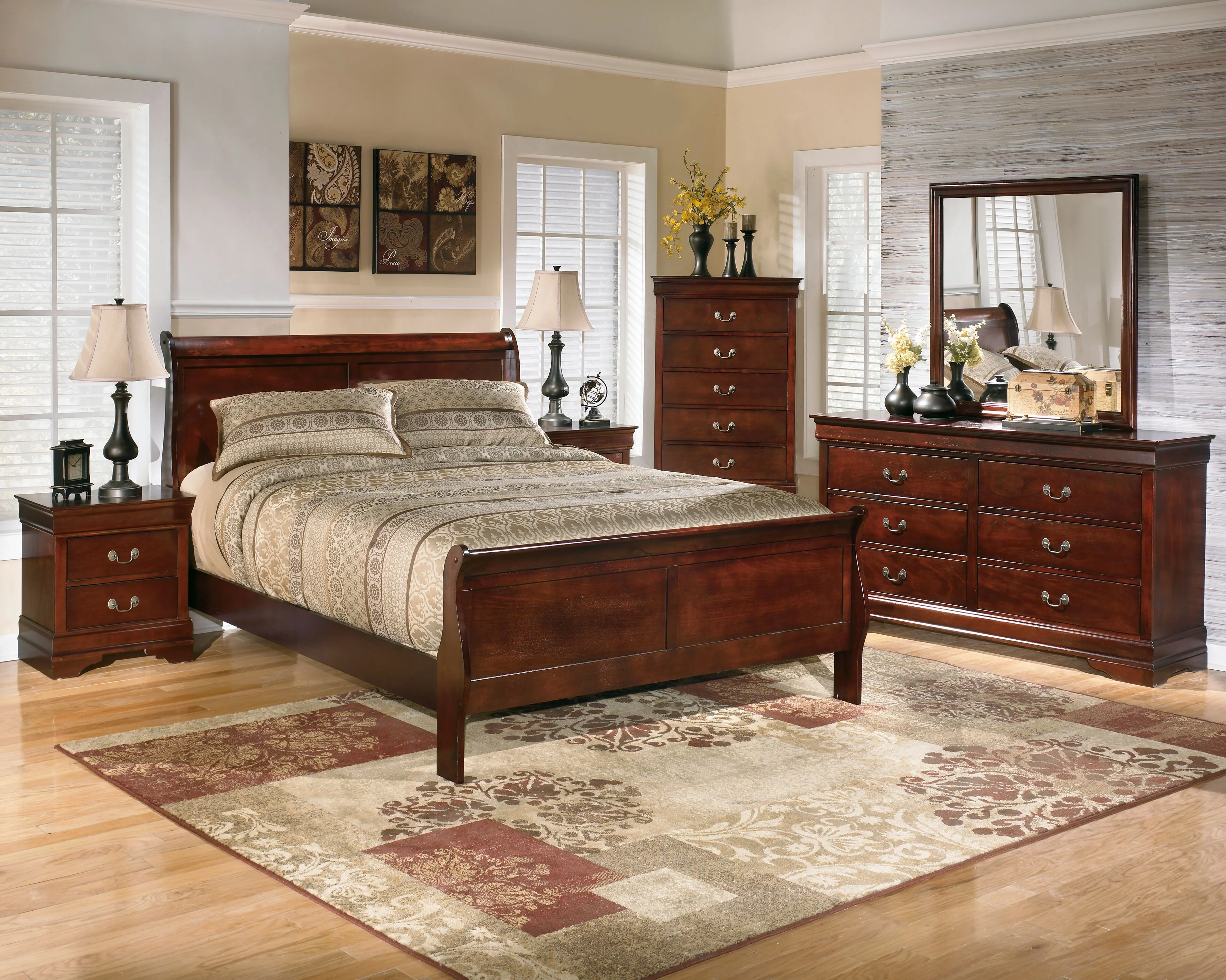 Alisdair - Two Drawer Night Stand - Reddish Brown - Image 2