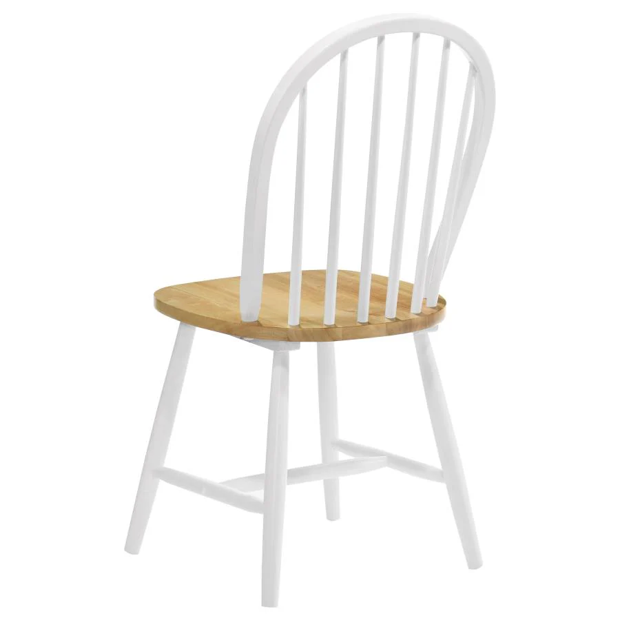Allison - 5 Piece Round Drop Leaf Dining Table Set - White - Image 8