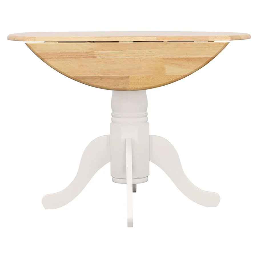 Allison - Round Drop Leaf Extension Dining Table - White - Image 11