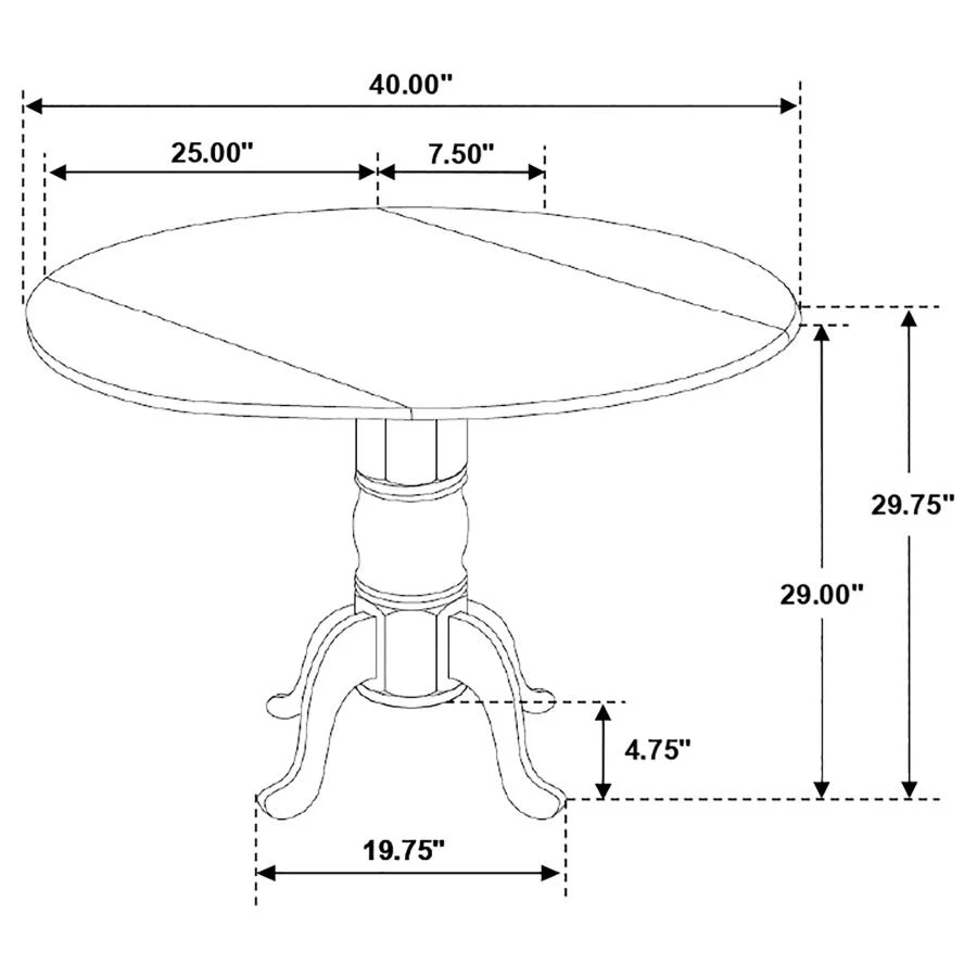 Allison - Round Drop Leaf Extension Dining Table - White - Image 12