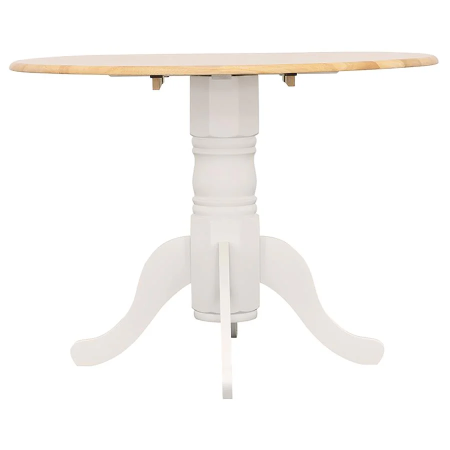 Allison - Round Drop Leaf Extension Dining Table - White - Image 4
