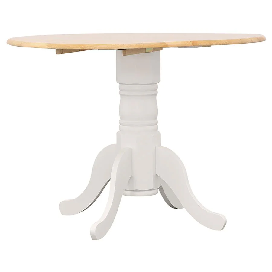 Allison - Round Drop Leaf Extension Dining Table - White - Image 6
