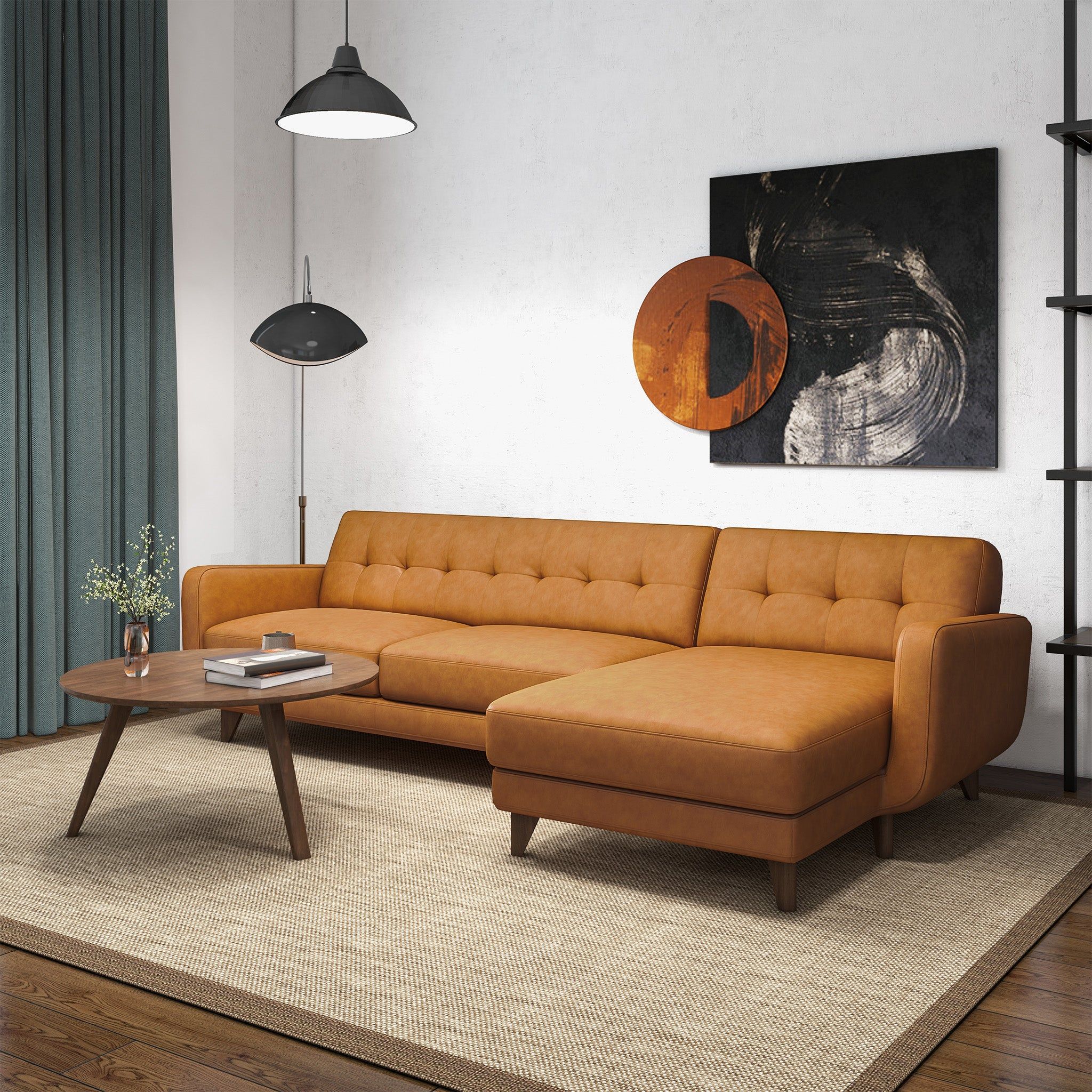 Allison - Mid-Century Modern Sectional Sofa Chaise - Image 15
