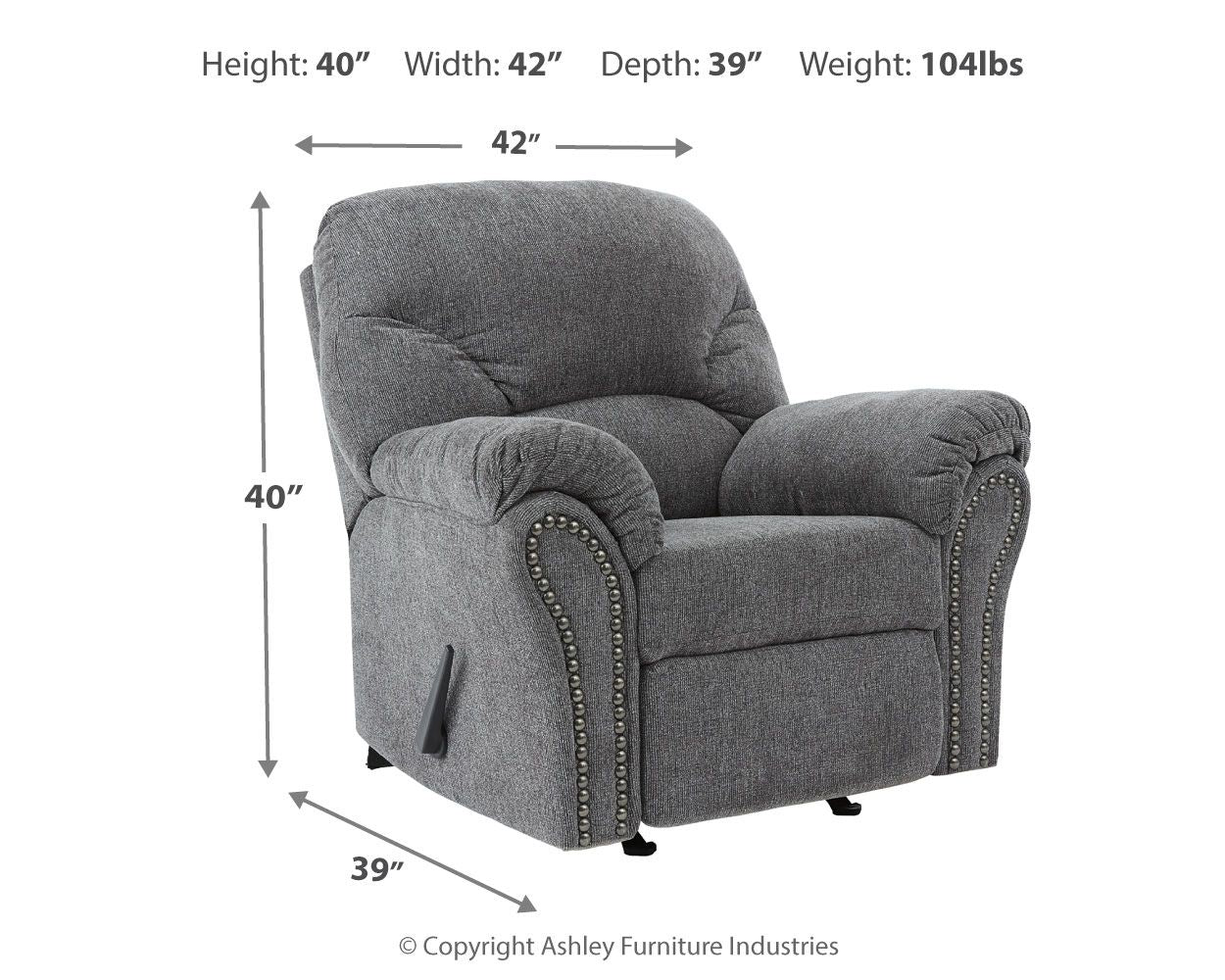 Allmaxx - Rocker Recliner - Pewter - Image 7