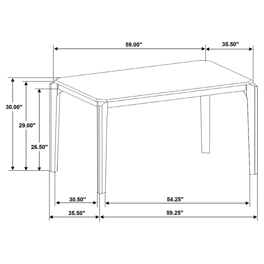 Almonte - Rectangular Wood Dining Table - Dark Brown - Image 8