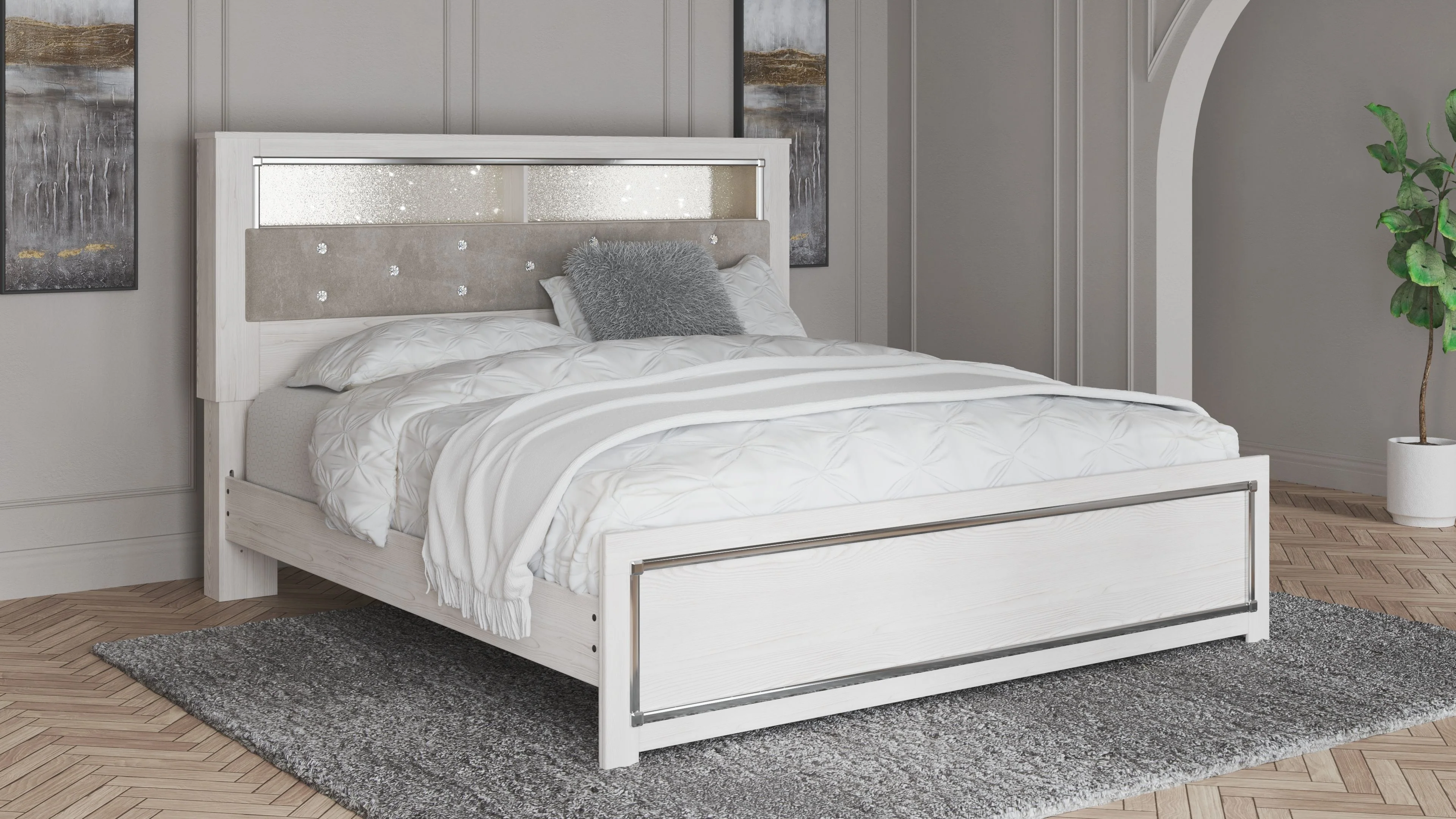Altyra - King Bookcase Panel Bed - White - Image 5