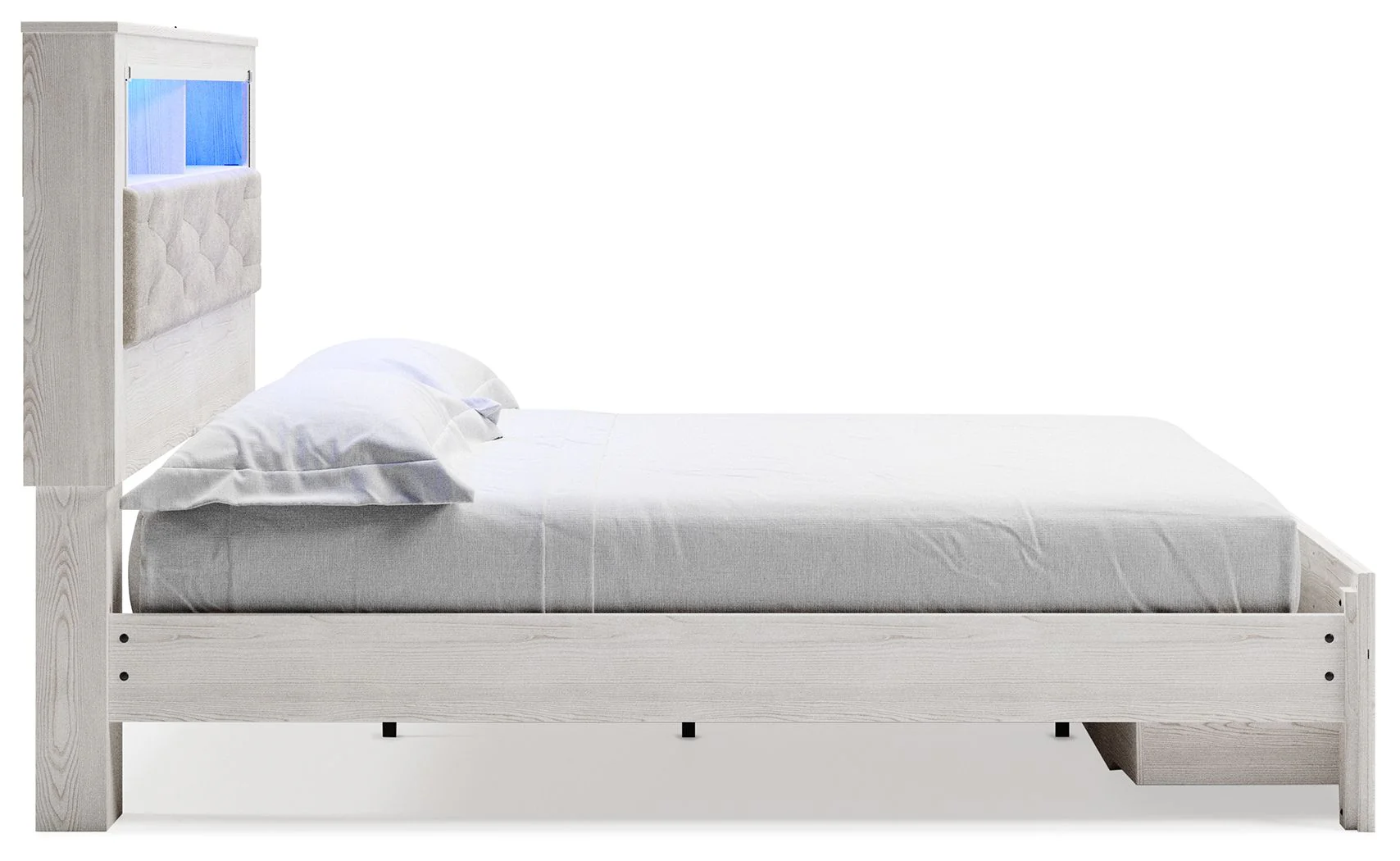 Altyra - King Upholstered Bookcase Bed With Storage - White - Image 6