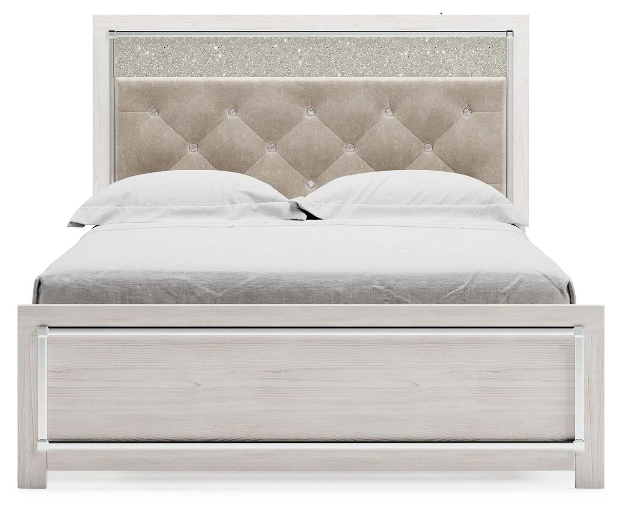 Altyra - Queen Panel Bed With Roll Slats - White - Image 3