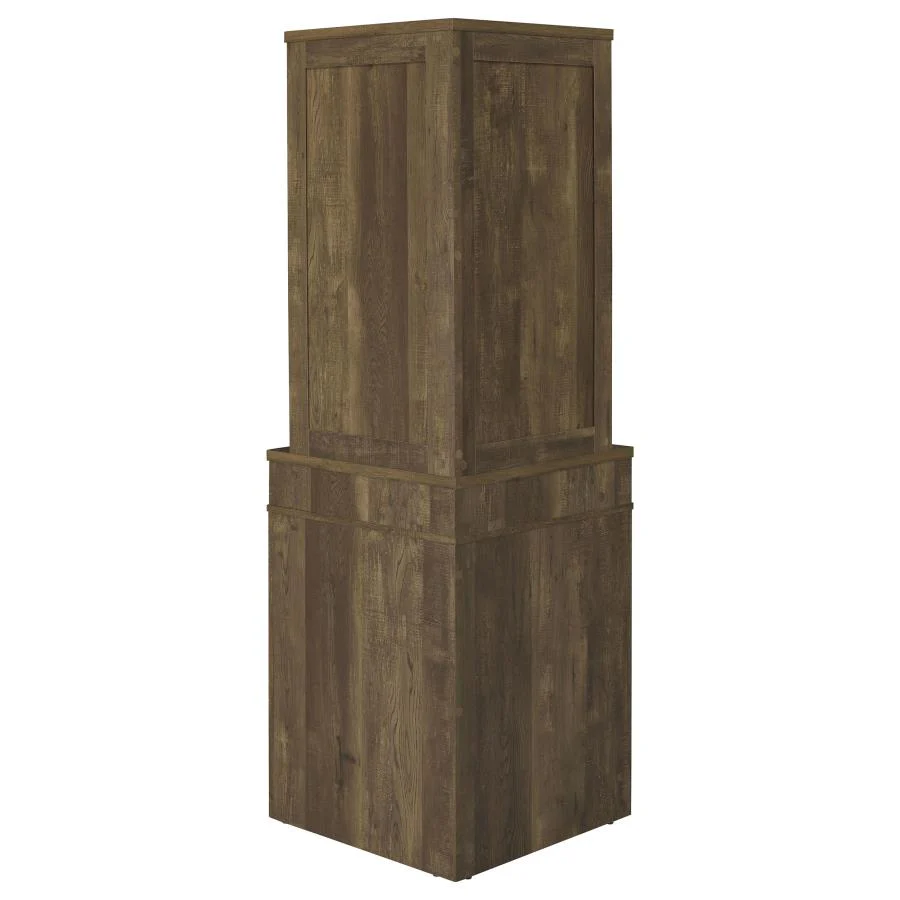 Alviso - 1-Drawer Corner Home Bar Wine Cabinet - Rustic Oak - Image 7