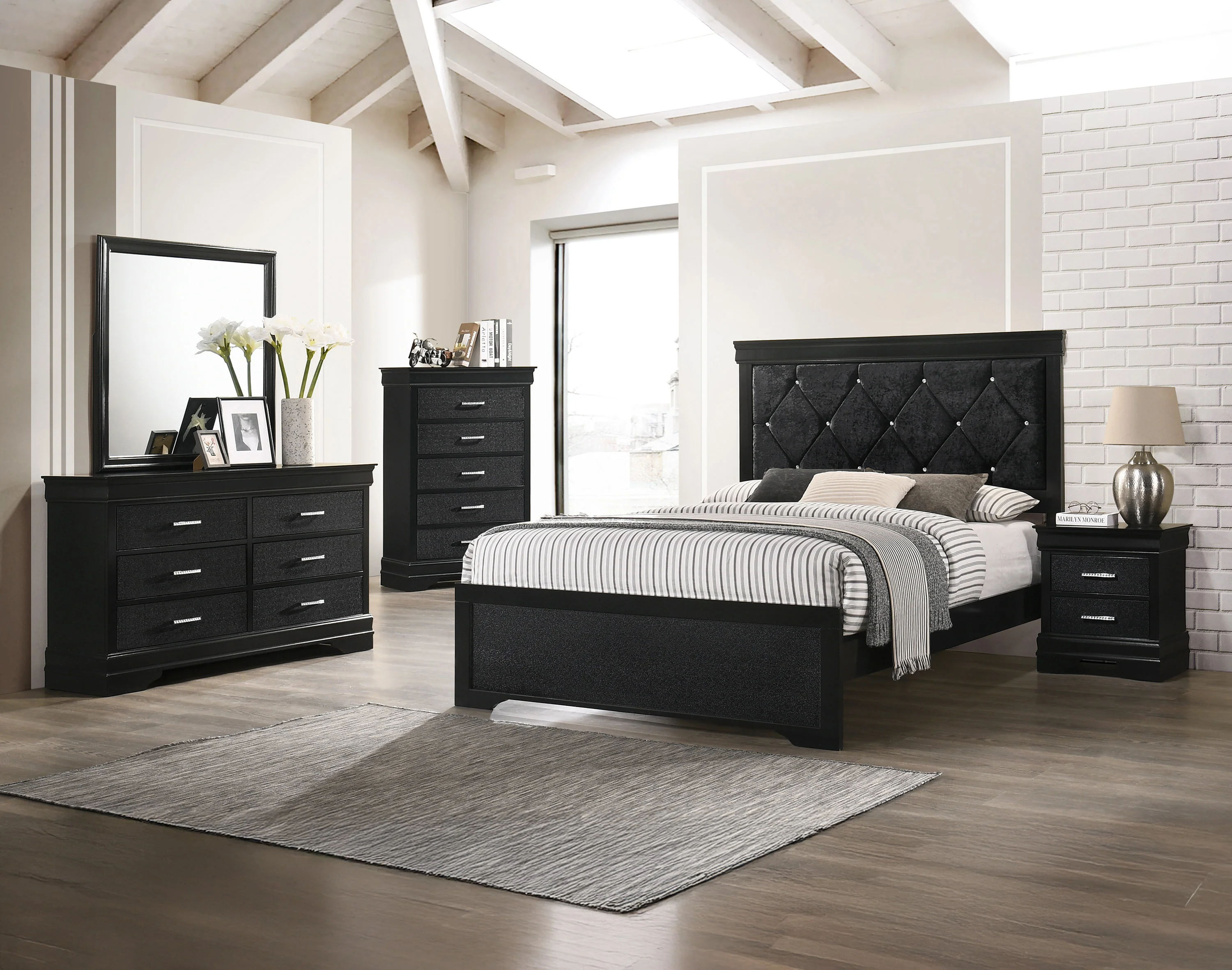 Amalia Dresser Mirror Black