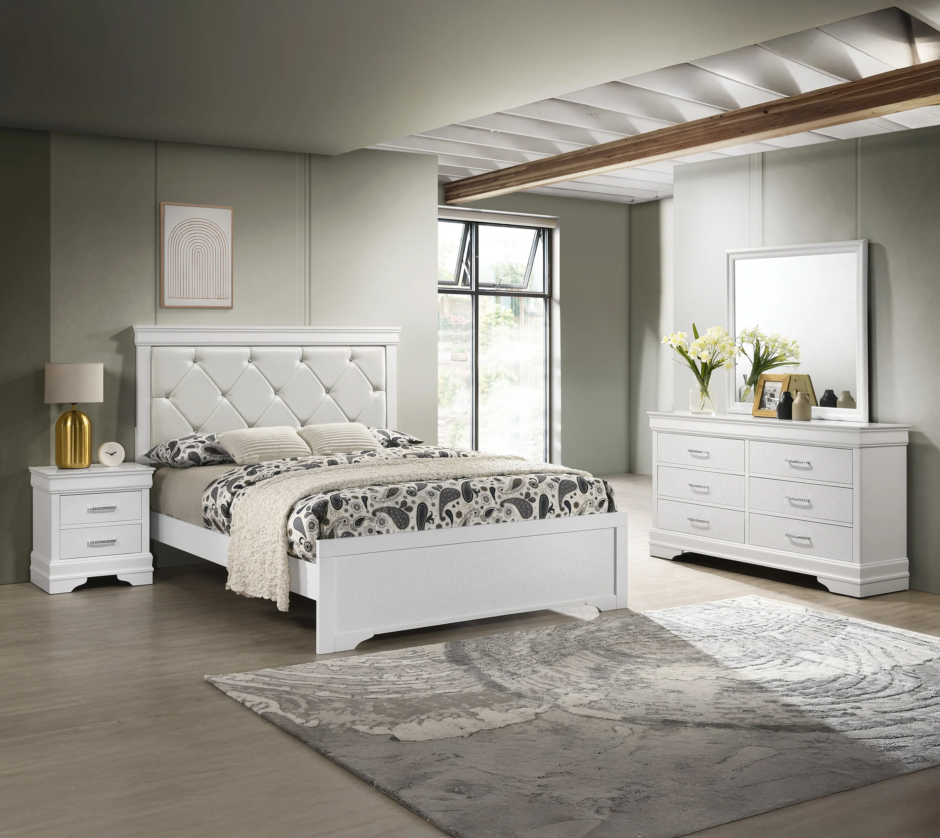 Amalia Dresser Mirror White - Image 3