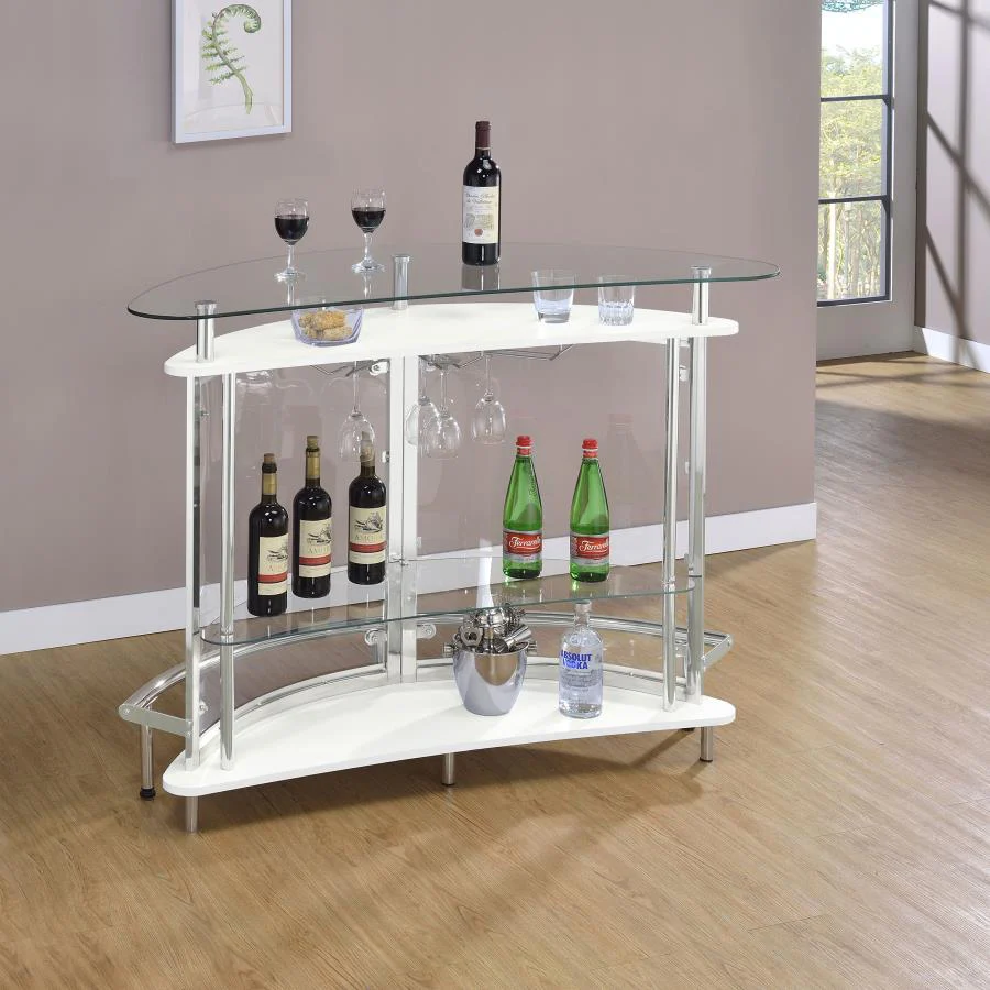 Amarillo - Freestanding Glass Top Home Bar Wine Cabinet - Image 6