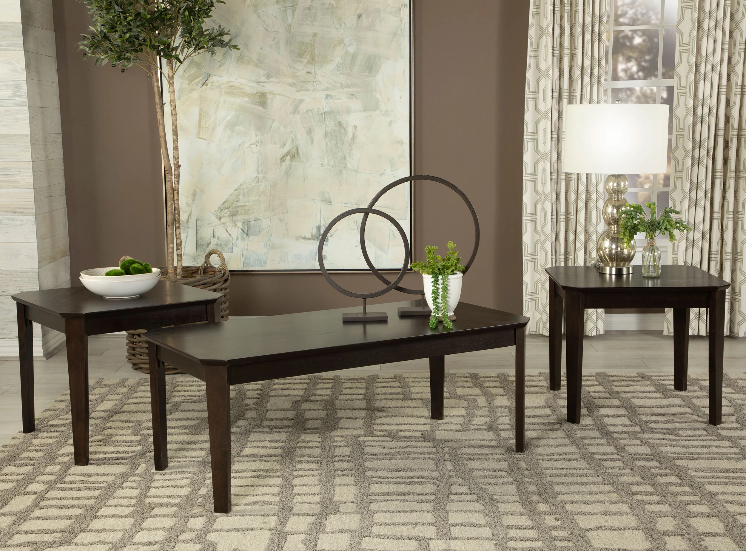 Amaro - 3 Piece Coffee And End Table Set - Dark Brown - Image 13